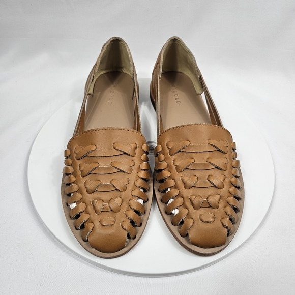 NIB Nisolo Huarache Sandal Handwoven Leather Woven Slip On Flats Almond Tan 10 - Picture 5 of 15
